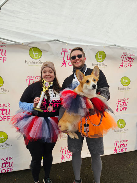 Dog in tutu costume