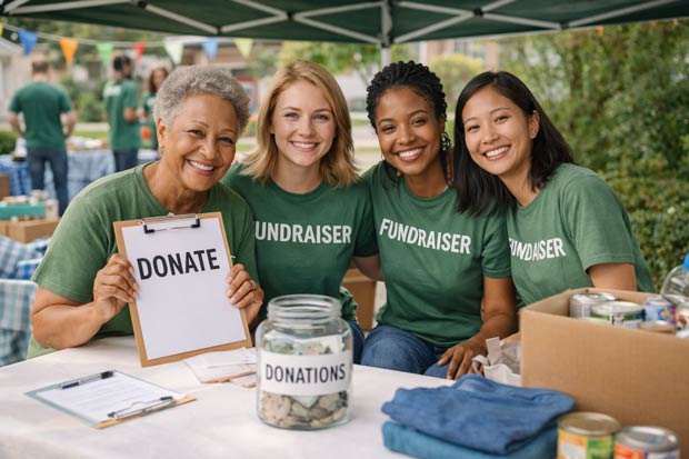 Furniture Share supporters gathered at a community event